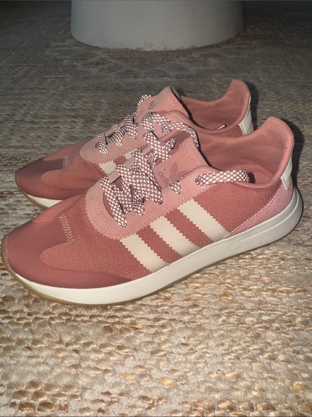 adidas Women’s Dusty Pink and Cream Retro Runner Sneakers